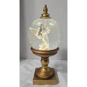 Cracker Barrel Angel Glitter Globe Illuminated Continual Glitter Motion video